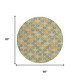 8' X 8' Gold And Copper Round Floral Washable Indoor Outdoor Area Rug