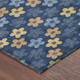 3' X 5' Navy Blue And Copper Floral Washable Indoor Outdoor Area Rug