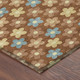8' X 10' Orange And Copper Floral Washable Indoor Outdoor Area Rug
