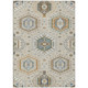 9' X 12' Beige And Ivory Tribal Washable Indoor Outdoor Area Rug