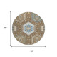 8' Brown And Beige Round Tribal Washable Indoor Outdoor Area Rug