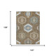 9' X 12' Brown And Beige Tribal Washable Indoor Outdoor Area Rug