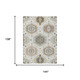 9' X 12' Ivory And Beige Tribal Washable Indoor Outdoor Area Rug