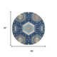 8' Navy Blue And Ivory Round Tribal Washable Indoor Outdoor Area Rug