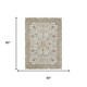 5' X 8' Ivory And Beige Botanical Leaves Washable Indoor Outdoor Area Rug