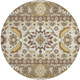 8' Beige And Ivory Round Cactus Washable Indoor Outdoor Area Rug