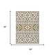 3' X 5' Ivory And Gold Cactus Washable Indoor Outdoor Area Rug