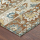 9' X 12' Orange And Gold Cactus Washable Indoor Outdoor Area Rug
