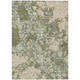 3' X 5' Fern Green And Ivory Geometric Washable Indoor Outdoor Area Rug