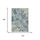 9' X 12' Teal Blue And Ivory Geometric Washable Indoor Outdoor Area Rug