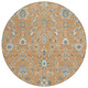 8' Copper And Green Round Abstract Washable Indoor Outdoor Area Rug