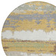 8' Gold And Ivory Round Abstract Washable Indoor Outdoor Area Rug