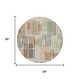 8' Beige And Charcoal Round Striped Washable Indoor Outdoor Area Rug