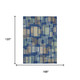 10' X 14' Navy Blue And Gold Striped Washable Indoor Outdoor Area Rug