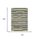 9' X 12' Olive Green And Fern Green Striped Washable Indoor Outdoor Area Rug