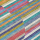 10' X 14' Teal Blue And Gold Striped Washable Indoor Outdoor Area Rug