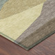 3' X 5' Green And Taupe Geometric Washable Indoor Outdoor Area Rug
