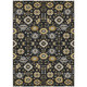 10' X 14' Black And Graphite Geometric Washable Indoor Outdoor Area Rug
