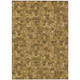 3' X 5' Walnut And Gold Stars Washable Indoor Outdoor Area Rug