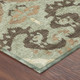 10' X 14' Green And Khaki Ikat Washable Indoor Outdoor Area Rug