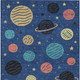 8' X 10' Blue And Black Floral Washable Indoor Outdoor Area Rug