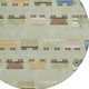 8' Green And Khaki Round Abstract Washable Indoor Outdoor Area Rug