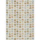 3' X 5' Ivory And Linen Geometric Washable Indoor Outdoor Area Rug