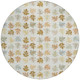 8' Ivory And Linen Round Geometric Washable Indoor Outdoor Area Rug