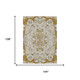 9' X 12' Beige And Brown Damask Washable Indoor Outdoor Area Rug