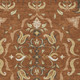 3' X 5' Orange And Brown Damask Washable Indoor Outdoor Area Rug