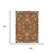 8' X 10' Orange And Brown Damask Washable Indoor Outdoor Area Rug