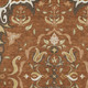 10' X 14' Orange And Brown Damask Washable Indoor Outdoor Area Rug