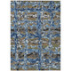 3' X 5' Navy Blue And Blue Abstract Washable Indoor Outdoor Area Rug
