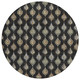 8' Black And Graphite Round Floral Washable Indoor Outdoor Area Rug