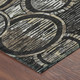 3' X 5' Black And Graphite Geometric Washable Indoor Outdoor Area Rug