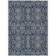 8' X 10' Navy Blue And Blue Geometric Washable Indoor Outdoor Area Rug