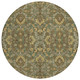 8' Olive Green And Green Round Geometric Washable Indoor Outdoor Area Rug