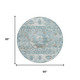8' Teal Blue And Silver Round Cactus Washable Indoor Outdoor Area Rug