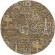 8' Chocolate And Brown Round Southwestern Washable Indoor Outdoor Area Rug