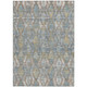 5' X 8' Denim Blue And Blue Floral Medallion Washable Indoor Outdoor Area Rug