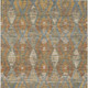 5' X 8' Orange And Brown Floral Medallion Washable Indoor Outdoor Area Rug