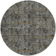8' Black And Graphite Round Abstract Washable Indoor Outdoor Area Rug