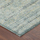 3' X 5' Teal Blue And Pewter Abstract Washable Indoor Outdoor Area Rug