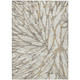 9' X 12' Ivory And Pewter Abstract Washable Indoor Outdoor Area Rug