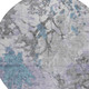 8' Lavender And Ivory Round Abstract Washable Indoor Outdoor Area Rug