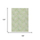 10' X 14' Mint Green And Ivory Floral Washable Indoor Outdoor Area Rug