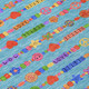 10' X 14' Teal Blue And Beige Geometric Washable Indoor Outdoor Area Rug