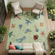 10' X 14' Green And Gold Geometric Washable Indoor Outdoor Area Rug