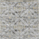 5' X 8' Silver And Ivory Geometric Washable Indoor Outdoor Area Rug