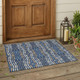 3' X 5' Blue And Denim Blue Abstract Washable Indoor Outdoor Area Rug